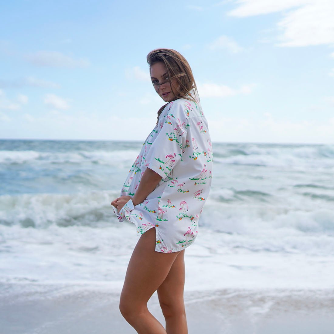 Tropical Beach Button Up Shirt